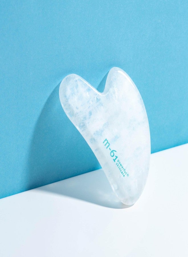 m-61 Clear Quartz Gua Sha | Facial Massage Tool To Stimulate Circulation, Decrease Inflammation. 100% Hand-Carved Natural Clear Quartz Stone. - Image 4
